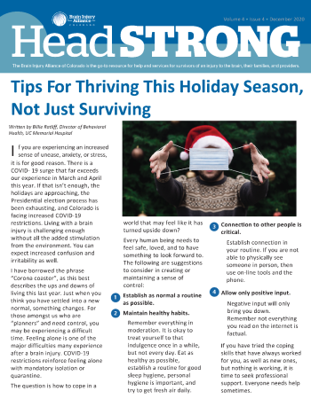 Craig J. Phillips, Brain Injury Alliance of Colorado HeadSTRONG December 2020 Publication