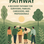 Illustration of a diverse group walking together along a peaceful path toward the sunrise, symbolizing holistic brain injury recovery for survivors, families, caregivers, and professionals.